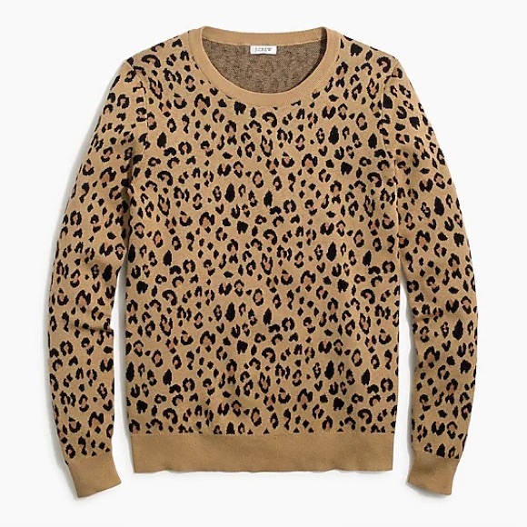 J. Crew Sweaters - Like New J. Crew cheetah teddie 100% Cotton